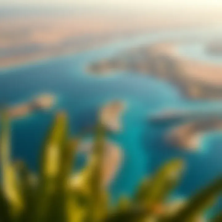 Aerial view of Blue Waters Bay showcasing the coastline and luxury developments