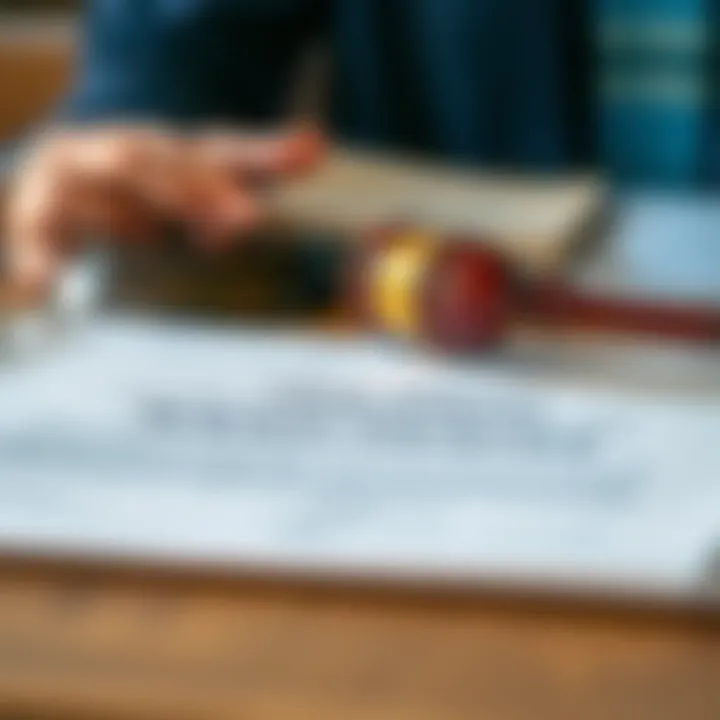 A legal document with a gavel symbolizing regulations