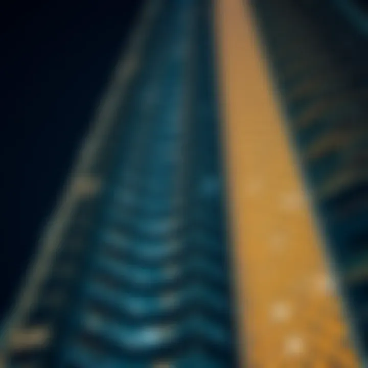 Close-up of the intricate facades of Burj Khalifa highlighting its architectural details