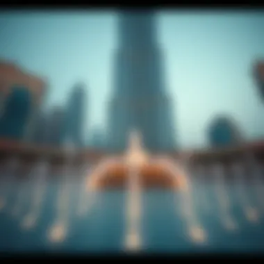 The intricate design of the Burj Khalifa fountain