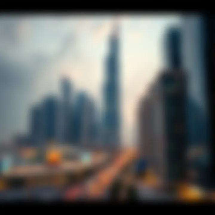 Business Bay skyline with Binary Tower prominence