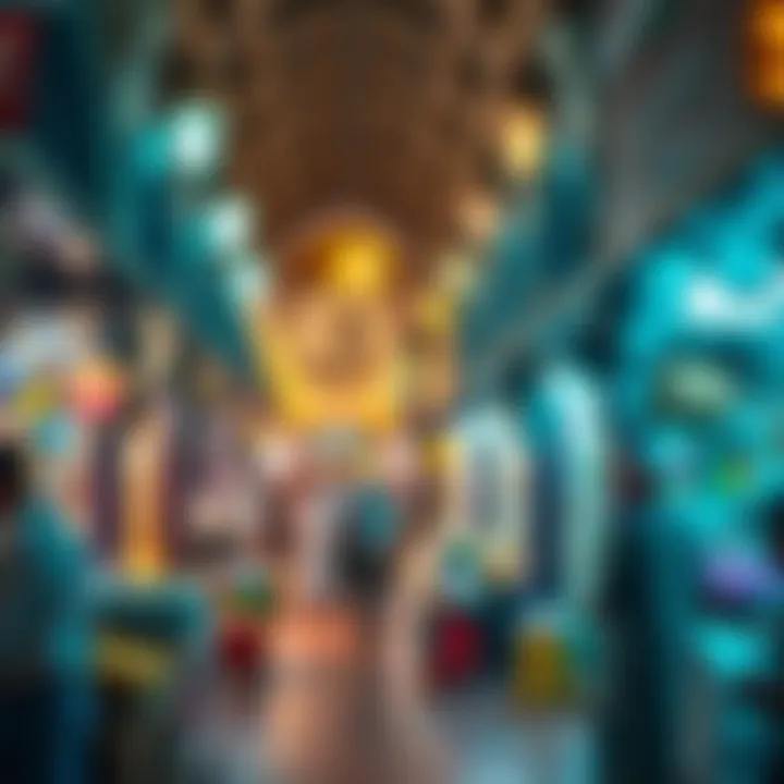 Vibrant marketplace within the Center of Ibn Battuta reflecting local commerce