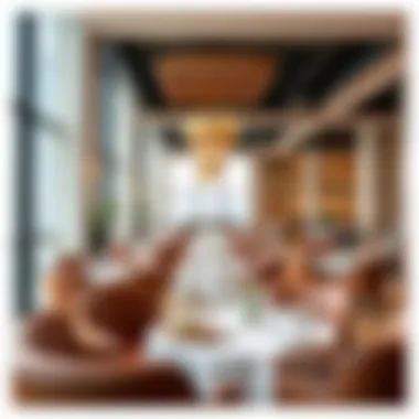Elegant dining area at Ciel Hotel Dubai featuring gourmet cuisine