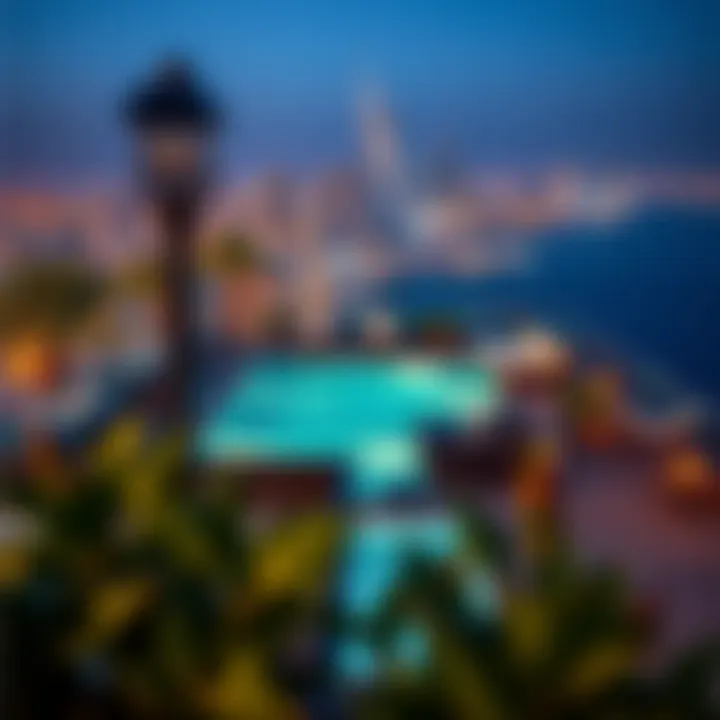 Stylish rooftop pool at Ciel Hotel Dubai with panoramic city views