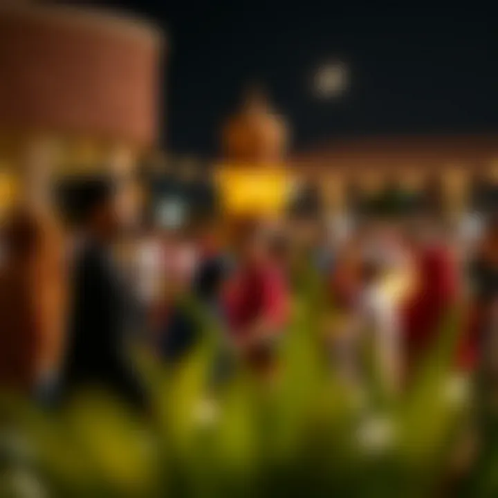 A vibrant community gathering reflecting social unity during Ramadan