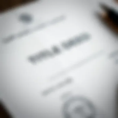 Close-up of a title deed document with legal stamps