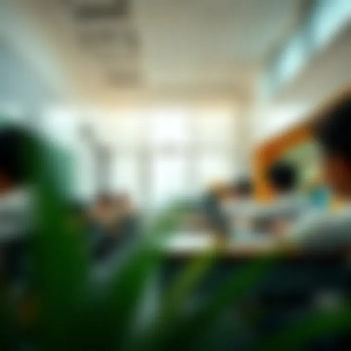 Education Facilities in Dubai Images of children studying in a modern classroom in Dubai