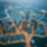 Aerial view of Dubai skyline showcasing luxury apartments