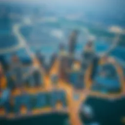 Aerial view of Dubai skyline showcasing luxury apartments