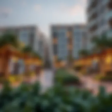 Illustration of the vibrant community spaces within Danube Sports City