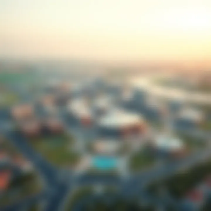 A detailed layout of Danube Sports City's infrastructure and amenities