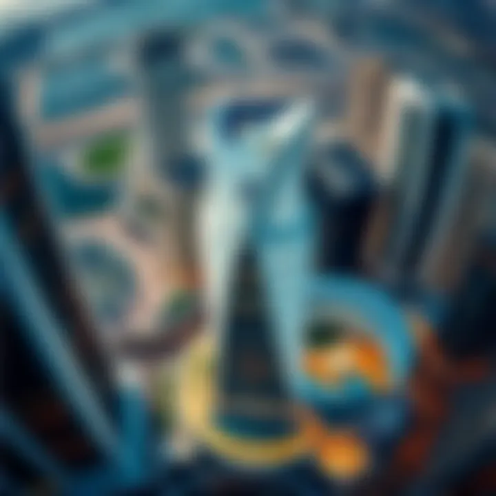 Aerial view of Dubai One Central showcasing its architectural design