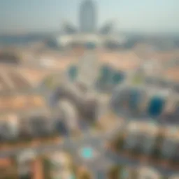 Aerial view of مجمع الامارات العين showcasing residential and commercial properties