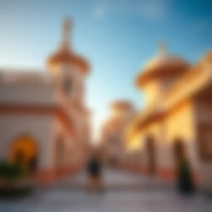 Architectural details of the unique structures in مجمع الامارات العين