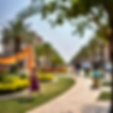 Vibrant community life in مجمع الامارات العين with parks and amenities