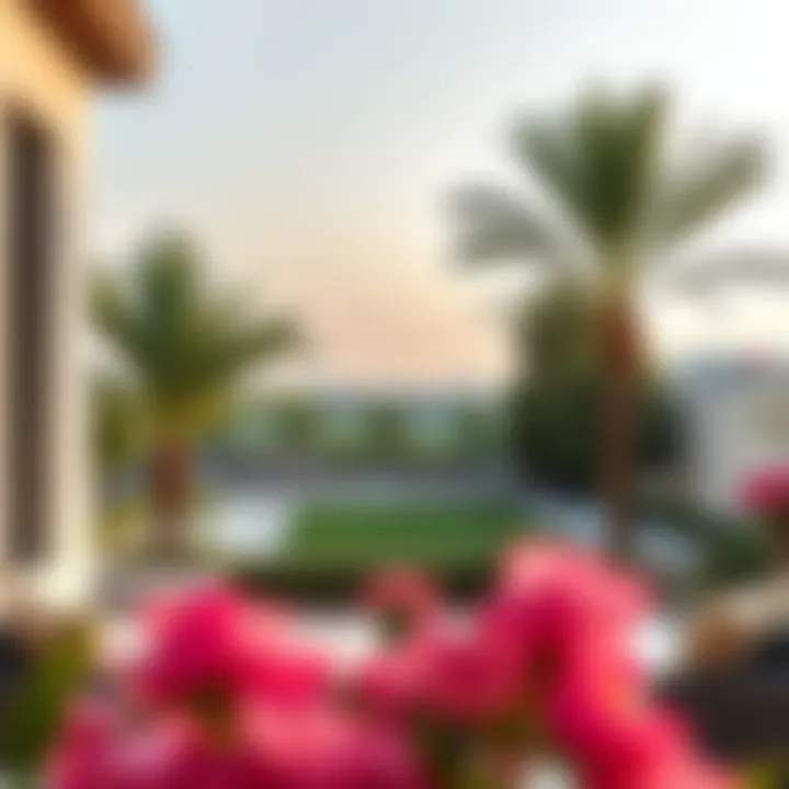 Beautiful garden view from a villa