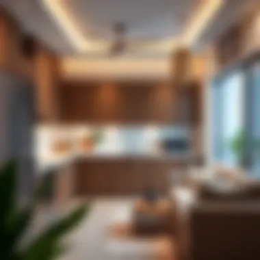 Modern kitchen setup in a villa