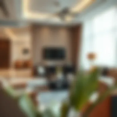 Spacious living area of a 1 BHK villa