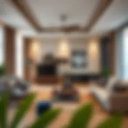 Stylish family room showcasing modern amenities