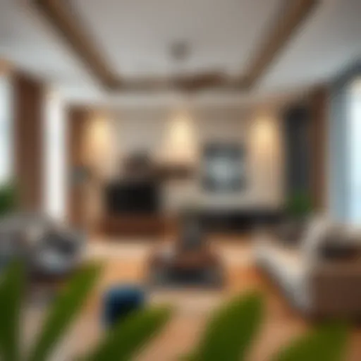 Stylish family room showcasing modern amenities