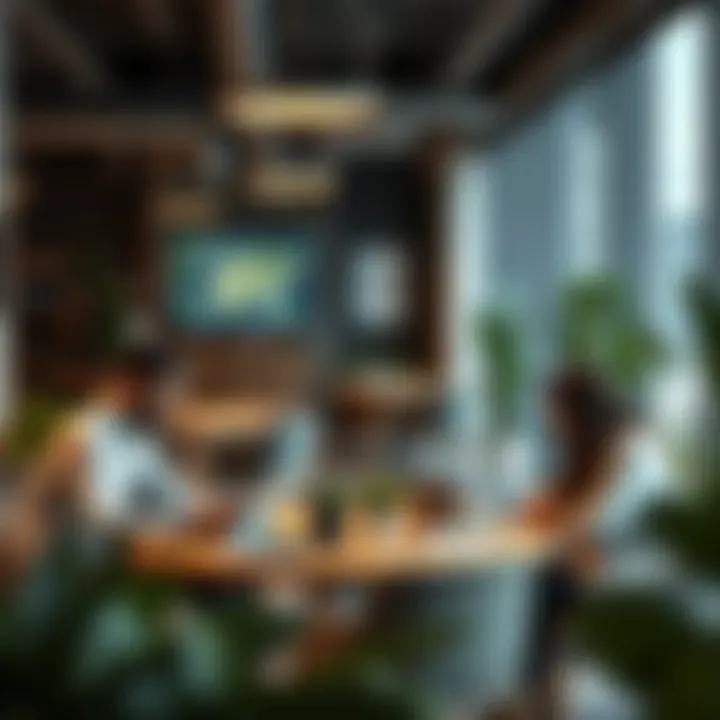 A cozy co-working space in Dubai with entrepreneurs engaged in work