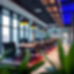 A modern office space in Dubai showcasing a vibrant interior design