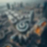 Aerial view of Al Ansari International City showcasing its expansive layout