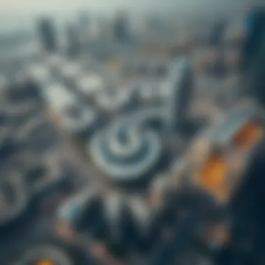 Aerial view of Al Ansari International City showcasing its expansive layout