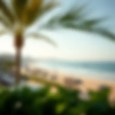 Beachfront view of Al Hamra Village highlighting the serene coastline