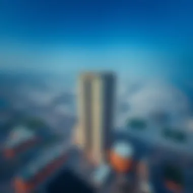 Aerial view of Al Jawza Building and its surrounding area in Dubai