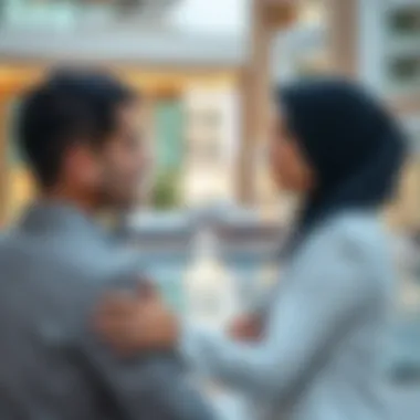 Real Estate Consultation in Al Majara Real estate agent discussing property options in Al Majara