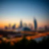 Stunning skyline view of Al Majara at dusk