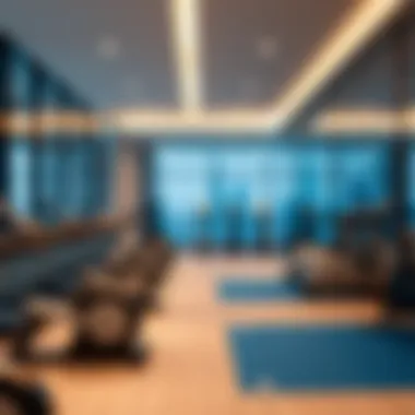Amenities in a fitness center