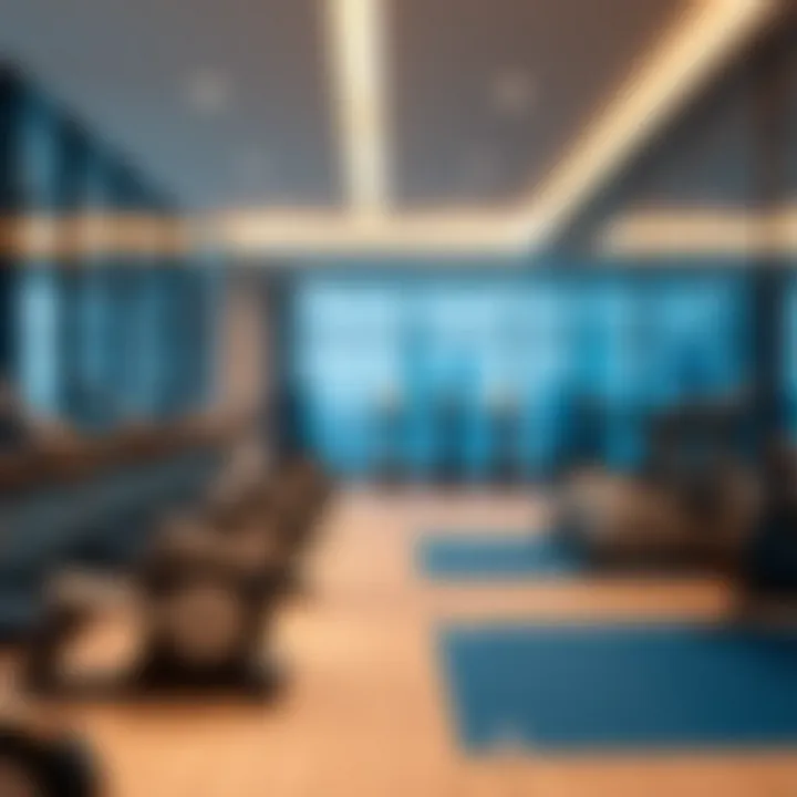 Amenities in a fitness center
