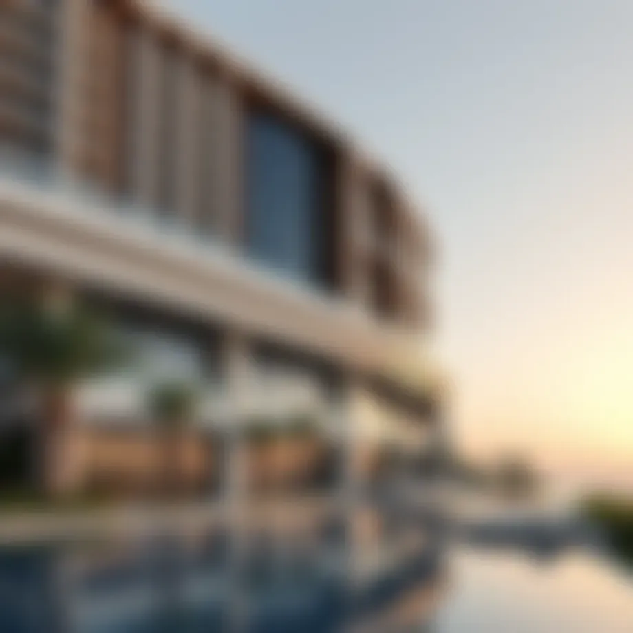 Stunning exterior view of Bulgari Resort Dubai showcasing its unique architectural design