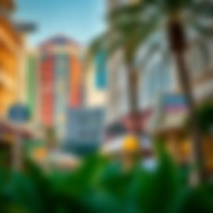 Vibrant neighborhood surrounding Damac Residence highlighting local attractions