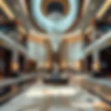 Luxurious interior of a Dubai hotel lobby