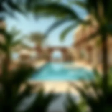 A tranquil pool area at a luxury hotel