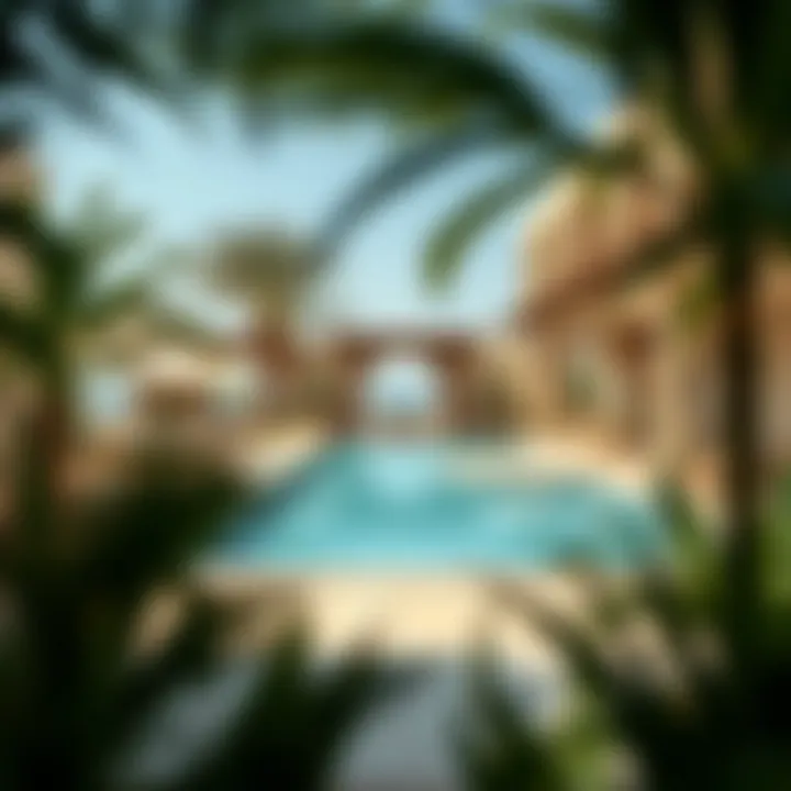 A tranquil pool area at a luxury hotel