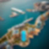 Stunning aerial view of a Dubai waterfront residential complex