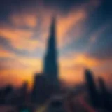 Burj Khalifa - Iconic Skyscraper of Dubai Burj Khalifa soaring against a sunset sky