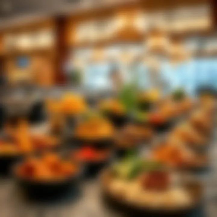 An array of exquisite dishes representing various global cuisines at a DIFC restaurant