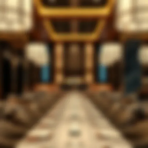 A luxurious dining setting within DIFC showcasing elegant decor and ambient lighting