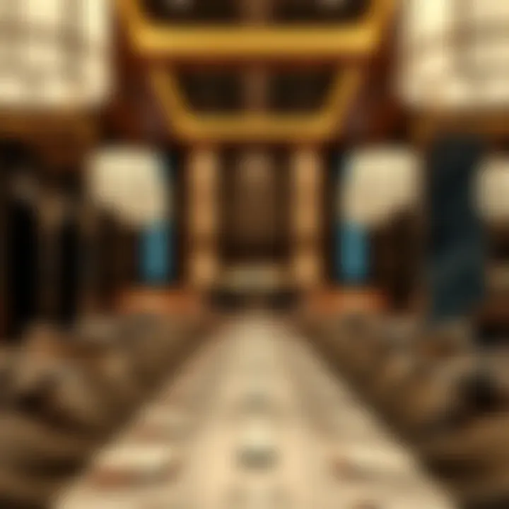 A luxurious dining setting within DIFC showcasing elegant decor and ambient lighting