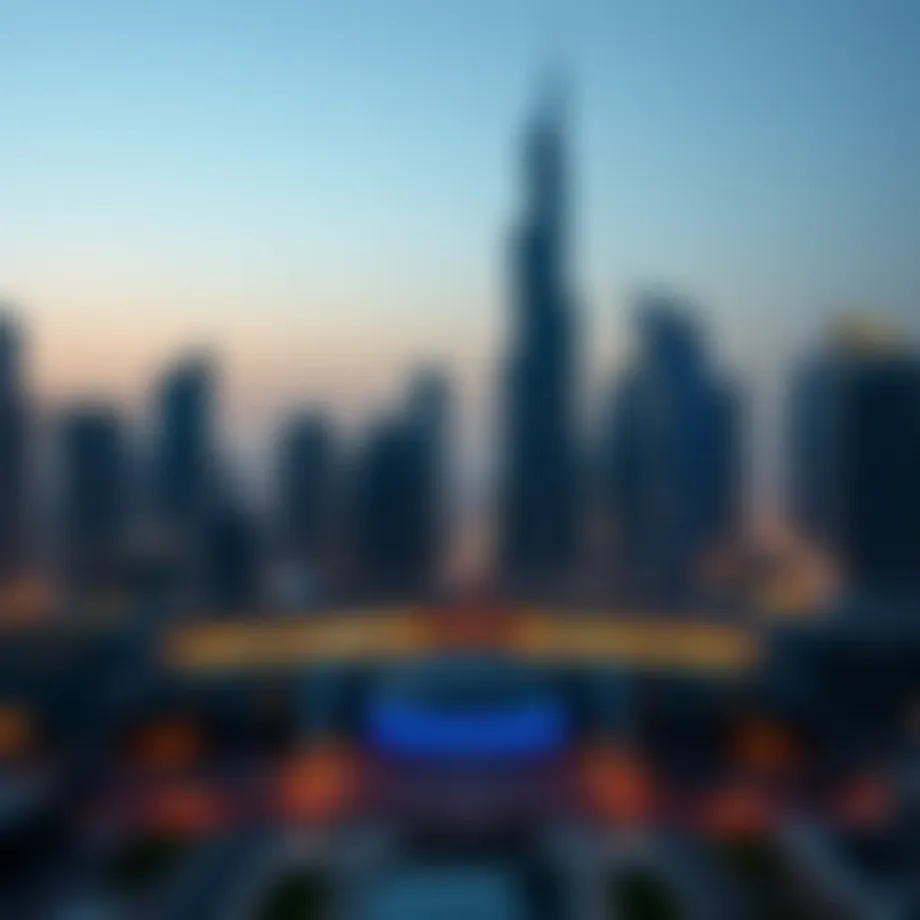 A panoramic view of Dubai's skyline showcasing iconic skyscrapers