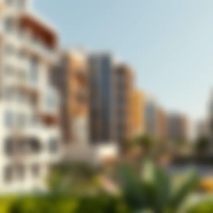 Modern residential complexes in Dubai Silicon Oasis surrounded by greenery