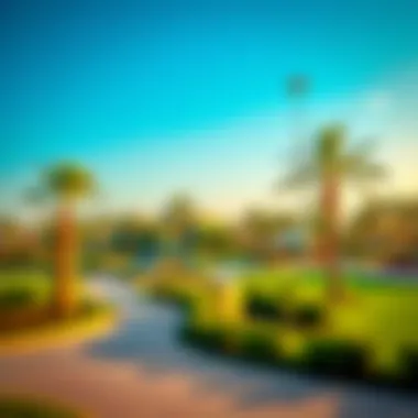 Vibrant community park with recreational facilities and greenery