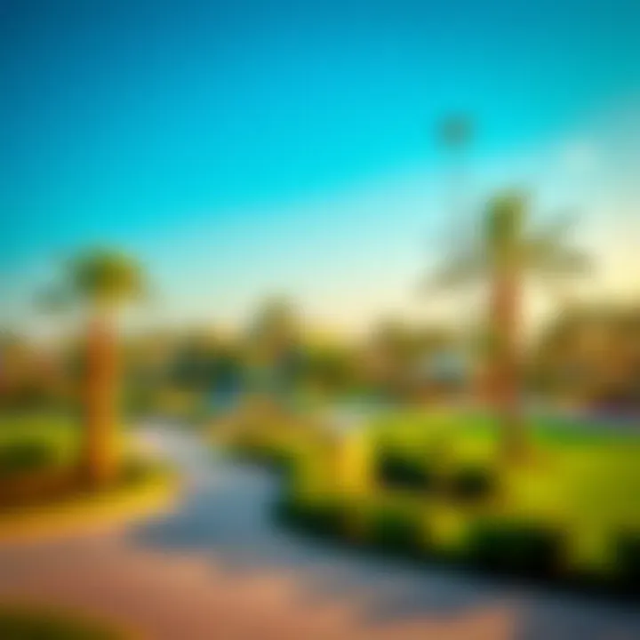 Vibrant community park with recreational facilities and greenery