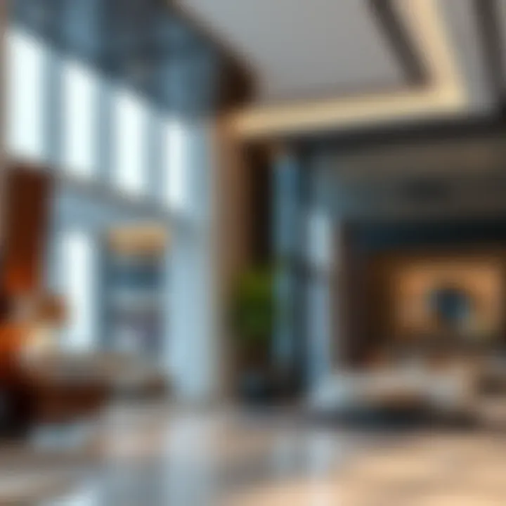 Luxurious Interior Features of Dubai Wharf Tower 2, Block 2 Interior design features of Dubai Wharf Tower 2, Block 2 highlighting luxury aesthetics