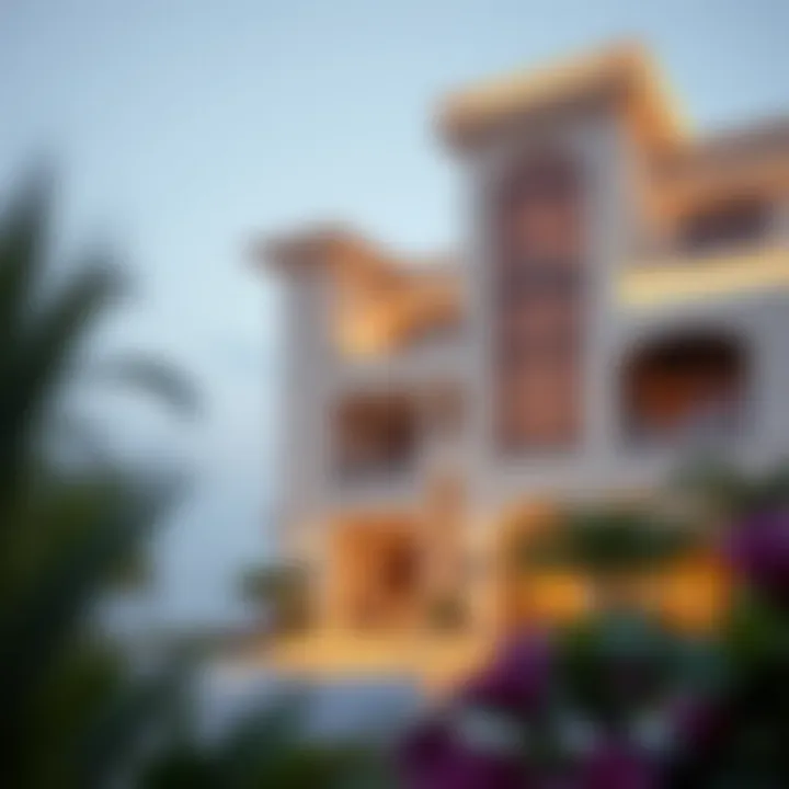 Architectural details of a mansion in Emaar Beachfront